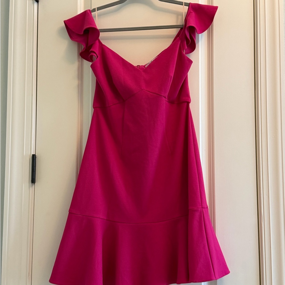 Trina Turk Elegant Pink Ruffle Dress